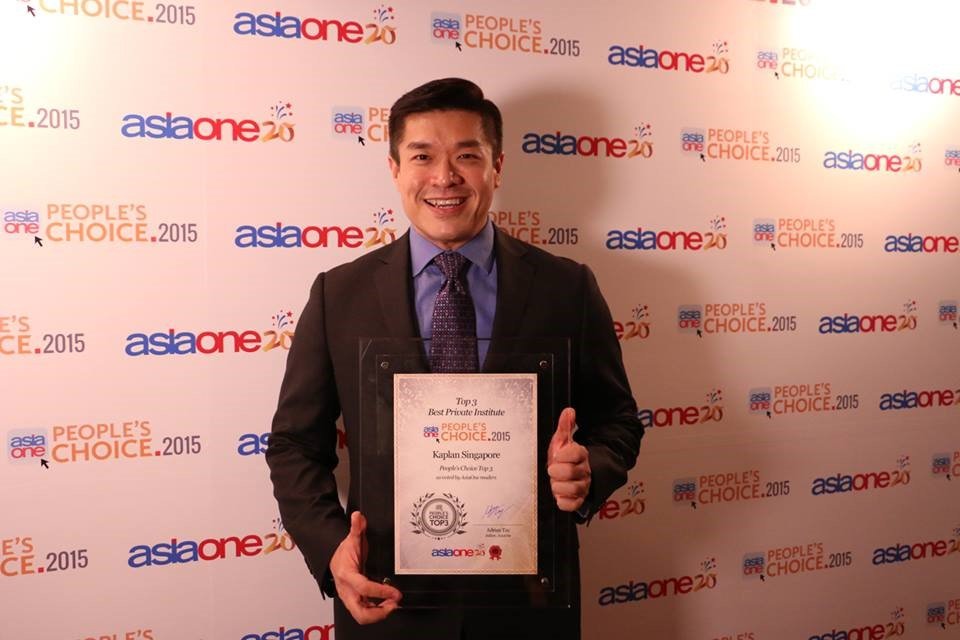 Kaplan nhận giải AsiaOne People’s Choice Award – Top 3 học viện được yêu thích nhất Singapore 2015